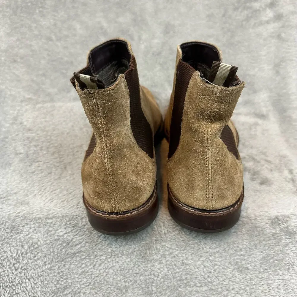 Aiden & Mason Chelsea‎ Boots Mens 10 Taupe Suede Good Pull On Elastic Goring